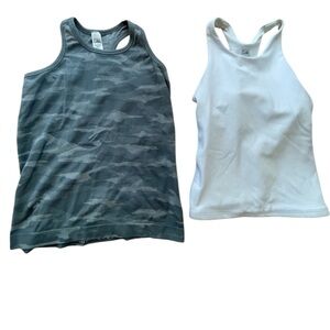 Athleta Girl Racerback Tank Tops XS (6) | Camo & White Activewear Athleisure